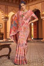 Load image into Gallery viewer, Impressive Peach Linen Silk Saree With Groovy Blouse Piece Bvipul