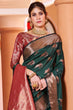 Load image into Gallery viewer, Flamboyant Dark Green Soft Banarasi Silk Saree With Pleasant Blouse Piece Bvipul