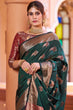 Load image into Gallery viewer, Flamboyant Dark Green Soft Banarasi Silk Saree With Pleasant Blouse Piece Bvipul