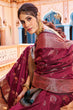 Load image into Gallery viewer, Classic Wine Soft Banarasi Silk Saree With A glam Blouse Piece Bvipul