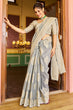 Load image into Gallery viewer, Comely Grey Linen Silk Saree With Excellent Blouse Piece Bvipul