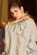 Load image into Gallery viewer, Comely Grey Linen Silk Saree With Excellent Blouse Piece Bvipul