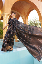 Load image into Gallery viewer, Gratifying Black Soft Banarasi Silk Saree With Felicitous Blouse Piece Bvipul