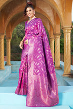 Load image into Gallery viewer, Outstanding Purple Soft Banarasi Silk Saree With Phenomenal Blouse Piece Bvipul