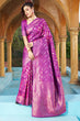 Load image into Gallery viewer, Outstanding Purple Soft Banarasi Silk Saree With Phenomenal Blouse Piece Bvipul