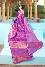 Load image into Gallery viewer, Outstanding Purple Soft Banarasi Silk Saree With Phenomenal Blouse Piece Bvipul