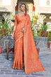 Load image into Gallery viewer, Radiant Orange Pashmina saree With Chatoyant Blouse Piece Bvipul