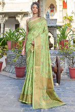 Load image into Gallery viewer, Glorious Pista Pashmina saree With Gossamer Blouse Piece Bvipul