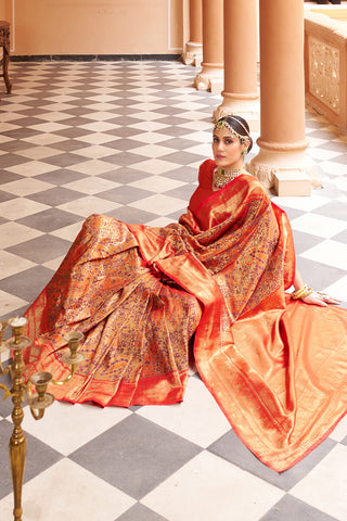 Fairytale Multicolor Kanjivaram Silk Saree With Smashing Blouse Piece Bvipul