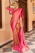 Load image into Gallery viewer, Sempiternal Multicolor Kanjivaram Silk Saree With Serendipity Blouse Piece Bvipul