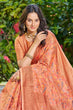 Load image into Gallery viewer, Classic Orange Pashmina saree With Engaging Blouse Piece Bvipul