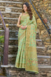 Load image into Gallery viewer, Adoring Pista Pashmina saree With Gratifying Blouse Piece Bvipul