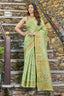 Adoring Pista Pashmina saree With Gratifying Blouse Piece Bvipul