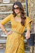 Load image into Gallery viewer, Desuetude Yellow Pashmina saree With Ratatouille Blouse Piece Bvipul
