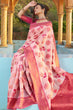 Load image into Gallery viewer, Glowing Baby Pink Organza Silk Saree With Lissome Blouse Piece Bvipul