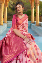 Load image into Gallery viewer, Glowing Baby Pink Organza Silk Saree With Lissome Blouse Piece Bvipul