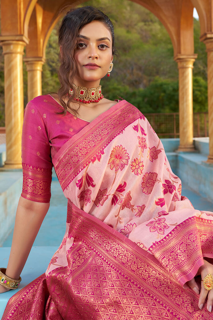 Buy Anouk Pink & Magenta Floral Celebrity Organza Saree - Sarees for Women  14277168 | Myntra