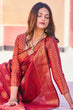 Load image into Gallery viewer, Adorable Maroon Banarasi Silk Saree With Hypnotic Blouse Piece Bvipul