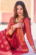 Load image into Gallery viewer, Adorable Maroon Banarasi Silk Saree With Hypnotic Blouse Piece Bvipul