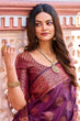 Load image into Gallery viewer, Flamboyant Purple Banarasi Silk Saree With Adorning Blouse Piece Bvipul