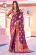 Load image into Gallery viewer, Flamboyant Purple Banarasi Silk Saree With Adorning Blouse Piece Bvipul