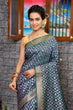 Load image into Gallery viewer, Gleaming Navy Blue Kanjivaram Silk With Ratatouille Blouse Piece Bvipul