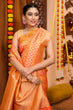Load image into Gallery viewer, Attractive Orange Kanjivaram Silk With Woebegone Blouse Piece Bvipul