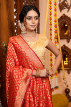 Load image into Gallery viewer, Gorgeous Red Kanjivaram Silk With Tempting Blouse Piece Bvipul