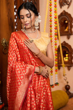 Load image into Gallery viewer, Gorgeous Red Kanjivaram Silk With Tempting Blouse Piece Bvipul