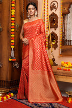 Load image into Gallery viewer, Gorgeous Red Kanjivaram Silk With Tempting Blouse Piece Bvipul