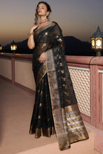 Load image into Gallery viewer, Transcendent Black Soft Silk Saree with Magnificat  Blouse Piece Bvipul