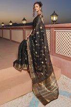 Load image into Gallery viewer, Transcendent Black Soft Silk Saree with Magnificat  Blouse Piece Bvipul