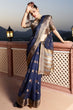 Load image into Gallery viewer, Elaborate Navy Blue Soft Silk Saree with Classic Blouse Piece Bvipul
