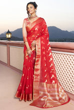 Load image into Gallery viewer, Unequalled Red Soft Silk Saree with Ideal Blouse Piece Bvipul