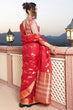 Load image into Gallery viewer, Unequalled Red Soft Silk Saree with Ideal Blouse Piece Bvipul