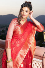 Load image into Gallery viewer, Unequalled Red Soft Silk Saree with Ideal Blouse Piece Bvipul