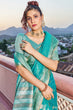 Load image into Gallery viewer, Glittering Turquoise Soft Silk Saree with Conflate Blouse Piece Bvipul