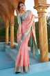 Load image into Gallery viewer, Seraglio Baby Pink Organza Silk Saree With Vestigial Blouse Piece Bvipul