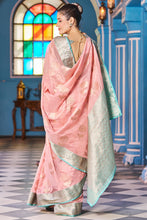 Load image into Gallery viewer, Seraglio Baby Pink Organza Silk Saree With Vestigial Blouse Piece Bvipul