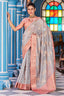 Magnetic Grey Organza Silk Saree With Confounding Blouse Piece Bvipul