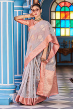 Load image into Gallery viewer, Magnetic Grey Organza Silk Saree With Confounding Blouse Piece Bvipul