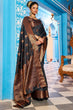 Load image into Gallery viewer, Appealing Black Banarasi Silk Saree With Desiring Blouse Piece Bvipul