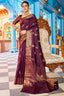 Radiant Purple Banarasi Silk Saree With Exceptional Blouse Piece Bvipul