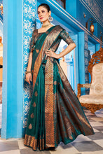 Load image into Gallery viewer, Prominent Rama Banarasi Silk Saree With Blissful Blouse Piece Bvipul