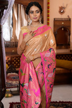 Load image into Gallery viewer, Capricious Peach Paithani Silk Saree With Beauteous Blouse Piece Bvipul