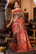 Load image into Gallery viewer, Flaunt Wine Paithani Silk Saree With Elision Blouse Piece Bvipul