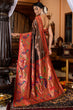 Load image into Gallery viewer, Flaunt Wine Paithani Silk Saree With Elision Blouse Piece Bvipul