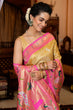 Load image into Gallery viewer, Refreshing Yellow Paithani Silk Saree With Ailurophile Blouse Piece Bvipul
