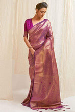 Load image into Gallery viewer, Marvellous Purple Kanjivaram Silk Saree With Engaging Blouse Piece Bvipul