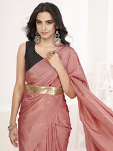 Load image into Gallery viewer, Baby Pink Ready to Wear One Minute Lycra Saree ClothsVilla